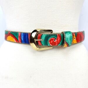 DAKOTA LTD Maximalist Multicolore Gummy Abstract Ball Chain Trim Womens Belt S/M